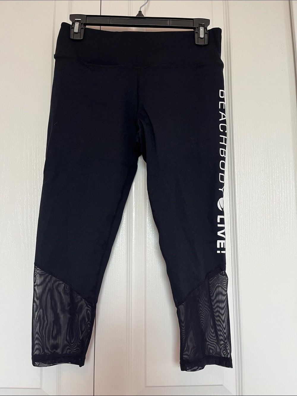 Beachbody Black Athletic Leggings with White Logo